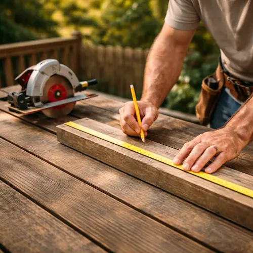 Deck repair and board replacement on a West TX residential property