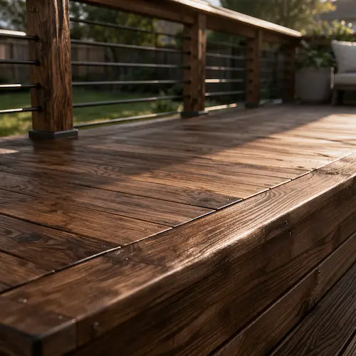 Deck repair and restoration work on a Woodway TX residential property